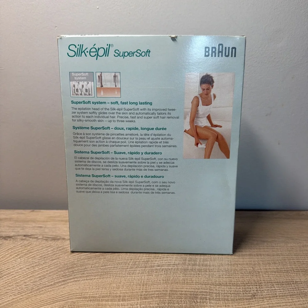 Vintage Braun Silk Epil SuperSoft Epilator Hair Removal System Y2K Original Box